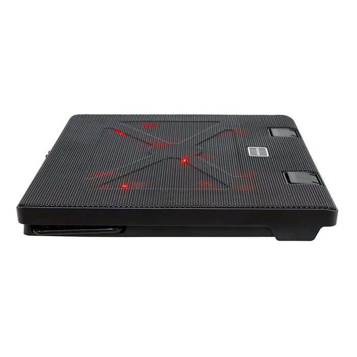 Mars Gaming MNBC2 Base de Refroidissement pour PC Portable Gaming 5 Ventilateurs jusqu'à 17 Pouces Stand Réglable avec 2 Ports USB 2.0