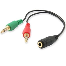 Equip Câble Audio Jack 3.5 mm Femelle Vers 2 Mâles Adaptateur Stéréo 13 cm Noir