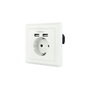 Tooq Prise Schuko 2 Prises avec Connecteur RGB 3PIN, Fixation Magnétique et Velcro, Alimentation SATA