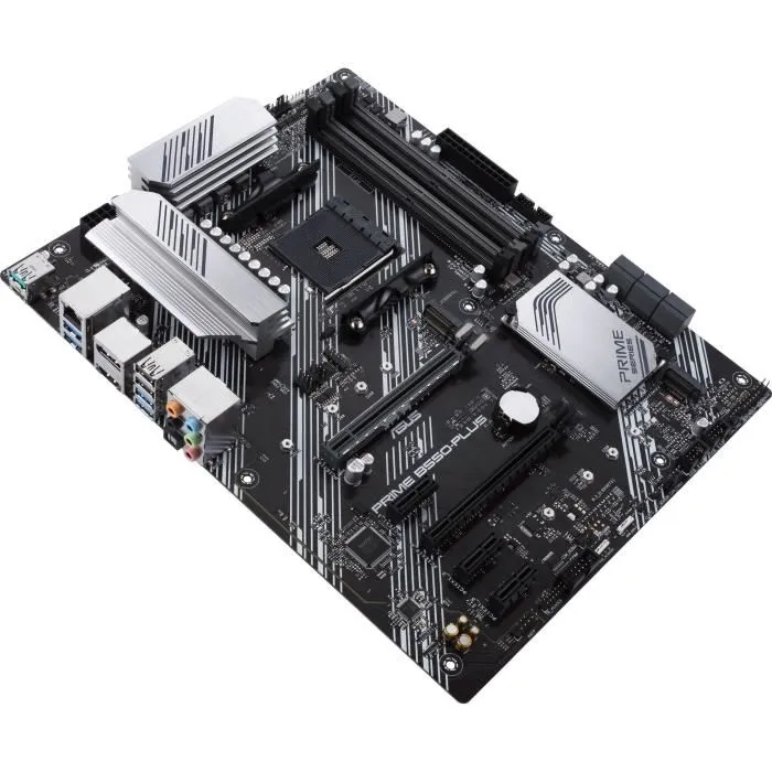 Asus PRIME B550-PLUS Carte Mère Socket AM4 pour Processeurs AMD Ryzen 3ème Génération, USB 3.2, HDMI, DisplayPort, LAN, DDR4, M.2
