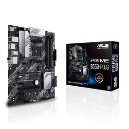 Asus PRIME B550-PLUS Carte Mère Socket AM4 pour Processeurs AMD Ryzen 3ème Génération, USB 3.2, HDMI, DisplayPort, LAN, DDR4, M.2