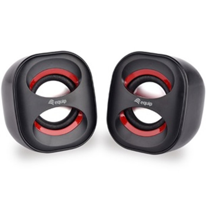 Equip Mini Haut-parleurs Stéréo 2.0 Noir, avec Connectivité USB et Jack 3,5 mm pour PC Equip Mini Haut-parleurs Stéréo 2.0 Noir, avec Connectivité USB et Jack 3,5 mm pour PC
