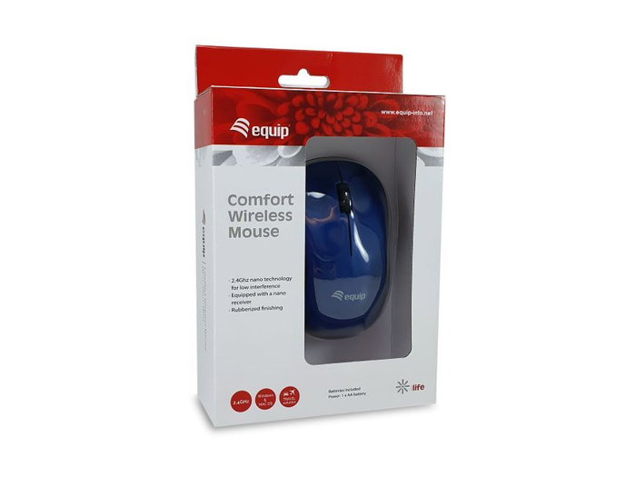 Equip Souris Optique Sans Fil 2.4Ghz Ergonomique 1200DPI Plug and Play Ambidextre Equip Souris Optique Sans Fil 2.4Ghz Ergonomique 1200DPI Plug and Play Ambidextre