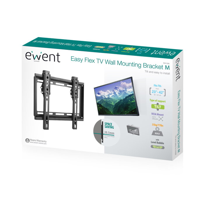 Ewent EW1506 Support mural inclinable pour TV 23 à 42 pouces VESA 75x75 à 200x200 Ewent EW1506 Support mural inclinable pour TV 23 à 42 pouces VESA 75x75 à 200x200