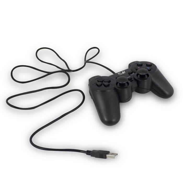 Ewent PL3330 Gamepad USB filaire pour PC - Manette de jeu avec 13 boutons, 2 sticks analogiques et croix directionnelle 8 directions