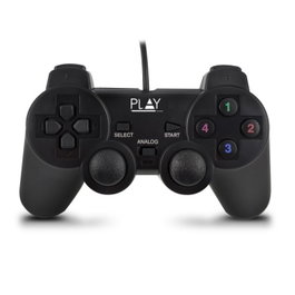 Ewent PL3330 Gamepad USB filaire pour PC - Manette de jeu avec 13 boutons, 2 sticks analogiques et croix directionnelle 8 directions