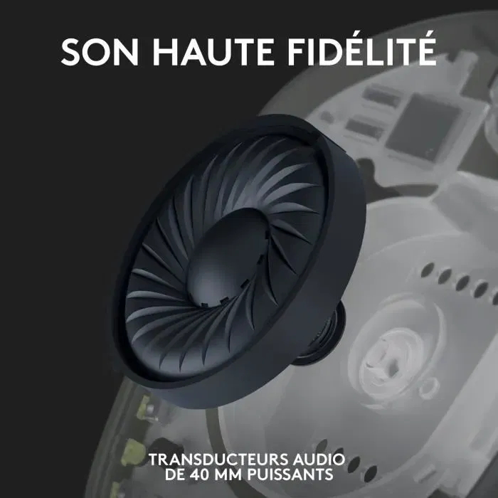 Logitech G G435 Lightspeed - Casque gamer sans fil avec Bluetooth et audio stéréo, design léger, autonomie 18h, micro réducteur de bruit, Noir Logitech G G435 Lightspeed - Casque gamer sans fil avec Bluetooth et audio stéréo, design léger, autonomie 18h, micro réducteur de bruit, Noir