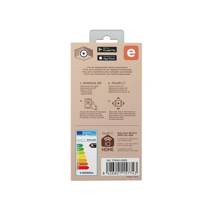 Ampoule à Puce Muvit 8,5 W E27 2700 K 6500 K 800 lm Wi-Fi LED Blanc