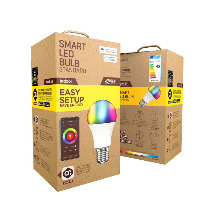 Muvit IO Ampoule Connectée A60 E27 8.5W RGBW WiFi Compatible Alexa Google Home Muvit IO Ampoule Connectée A60 E27 8.5W RGBW WiFi Compatible Alexa Google Home
