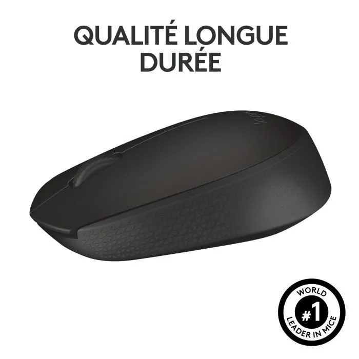 Logitech M171 Souris sans fil noir ambidextre, 12 mois d'autonomie, compatible Windows, Mac, Chrome