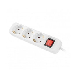 Lanberg Multiprise 3 prises Schuko avec protection, blanche, 1,5 m