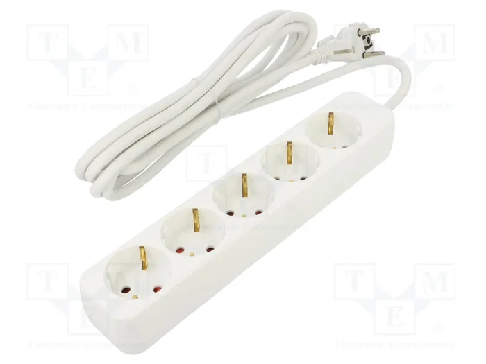 Lanberg Multiprise 5 Prises Schuko Blanche 3m