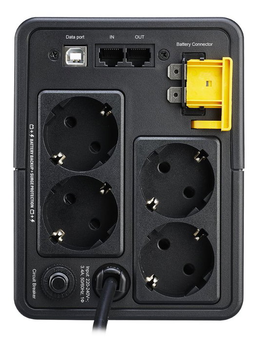 APC Onduleur 750VA / 230V pour PC et Bureau avec AVR (Régulation Automatique), 4 Prises Schuko et Port USB, Noir - Protection Surtension et Batterie