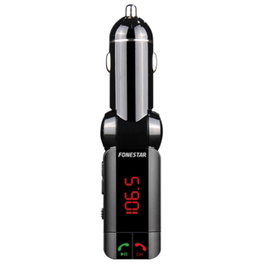 Fonestar TL-3UB Bluetooth Transmetteur FM Voiture USB Mains Libres Microphone Chargeur 2 Ports