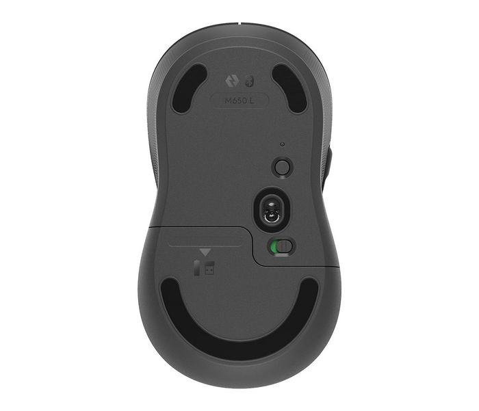 Logitech M650 L - Souris sans fil Bluetooth et Logi Bolt pour grandes mains, silencieuse, défilement SmartWheel, 5 boutons personnalisables, 2000 DPI, graphite