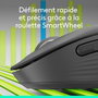 Logitech M650 L - Souris sans fil Bluetooth et Logi Bolt pour grandes mains, silencieuse, défilement SmartWheel, 5 boutons personnalisables, 2000 DPI, graphite