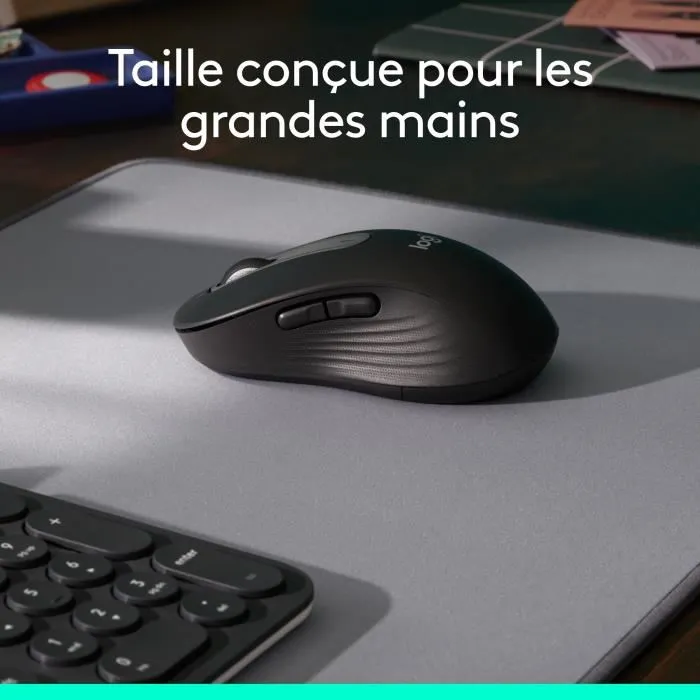 Logitech Signature M650 L Souris sans fil ergonomique avec défilement SmartWheel - Rose - Pour main droite