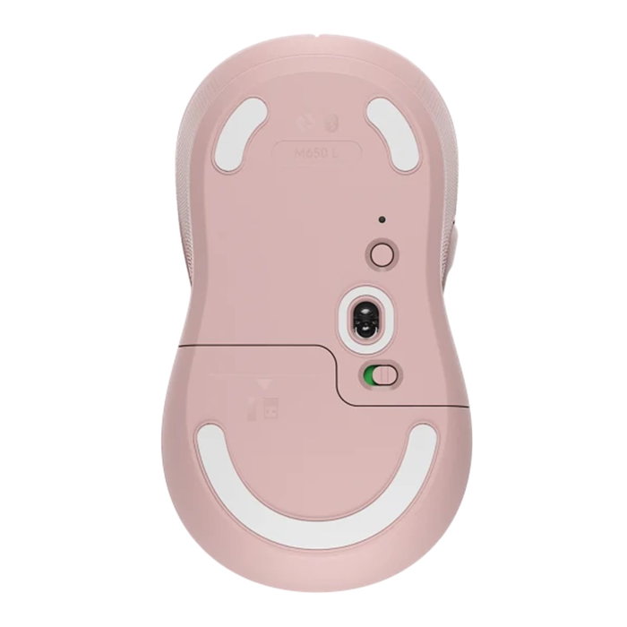 Logitech Souris sans fil M650 L Grand format Rose Ergonomique Bluetooth USB SmartWheel SilentTouch 4000 DPI