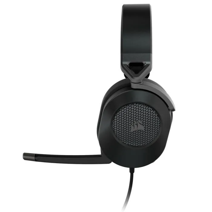 Corsair HS65 Surround Carbon Casque Gaming PC et Mac avec Son Surround Dolby Audio 7.1 Confortable Léger Micro Omnidirectionnel