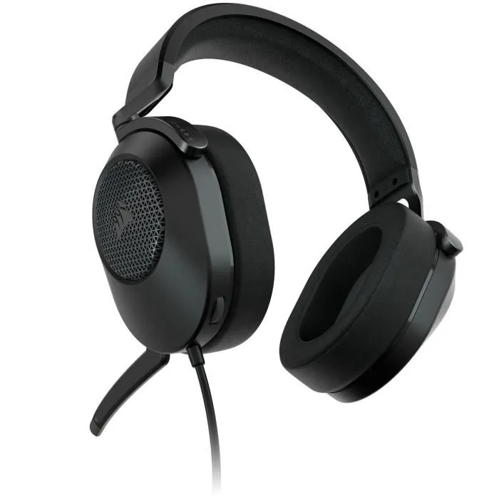 Corsair HS65 Surround Carbon Casque Gaming PC et Mac avec Son Surround Dolby Audio 7.1 Confortable Léger Micro Omnidirectionnel