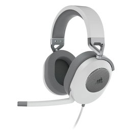 Corsair HS65 Casque Gaming Filaire Blanc avec Microphone à Annulation de Bruit - USB - 20-20000 Hz