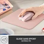 Logitech Tapis de Souris Série Studio - Surface de Glissement Facile et Silencieuse - Antidérapant et Résistant aux Éclaboussures - Rose