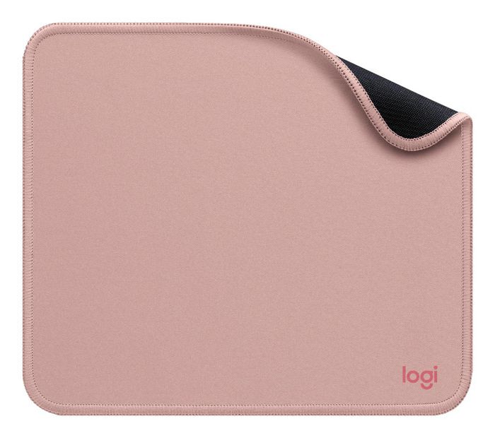 Logitech - Tapis de souris Studio - Surface douce antidérapante en polyester recyclé - Base en caoutchouc naturel - Résistant aux éclaboussures - 230 x 200 mm - 73 g - Rose sombre