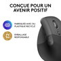Logitech Lift - Souris ergonomique verticale sans fil pour petites et moyennes mains, Bluetooth/Logi Bolt USB, 4 boutons programmables, silencieuse, compatible Windows/macOS/iPadOS