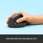 Logitech Lift - Souris ergonomique verticale sans fil pour petites et moyennes mains, Bluetooth/Logi Bolt USB, 4 boutons programmables, silencieuse, compatible Windows/macOS/iPadOS