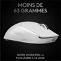 Logitech G Souris Gamer Sans Fil Pro X Superlight, Capteur HERO, Conception Legere, Patins PTFE, Blanc - G Pro X Superlight
