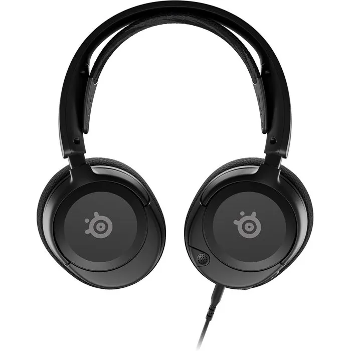 Steelseries Arctis Nova 1 Casque-micro gaming filaire Multiplateforme Noir, haut-parleurs haute-fidélité, micro antibruit ClearCast Gen 2, compatible PC console jack 3,5 mm