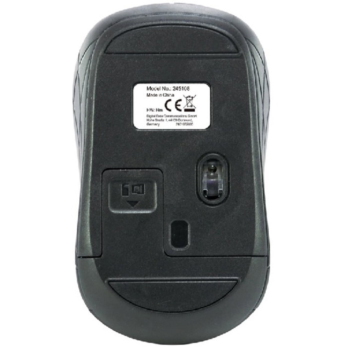 Equip Souris Optique Sans Fil 2.4 GHz Nano Récepteur USB 1600 DPI Noir