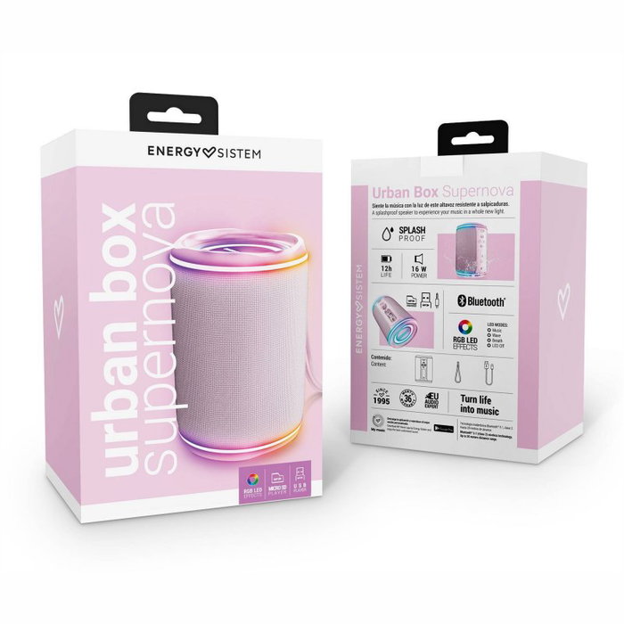 Energy Sistem Haut-parleur Bluetooth 5.1 16W Supernova Rose RGB IPX4 454945 Energy Sistem Haut-parleur Bluetooth 5.1 16W Supernova Rose RGB IPX4 454945