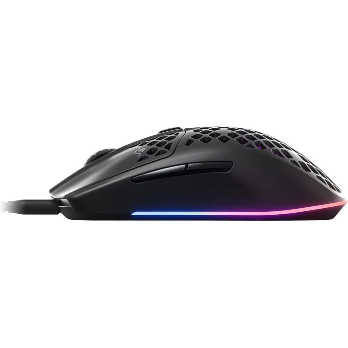Steelseries Aerox 3 Souris Gaming Sans Fil Noir – Ultra-légère RGB IP54 68g 200h TrueMove Air Bluetooth 5.0