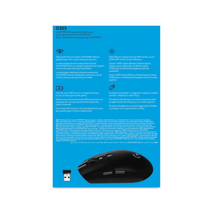 Logitech G305 Lightspeed Sans Fil Noir Logitech G305 Lightspeed Sans Fil Noir