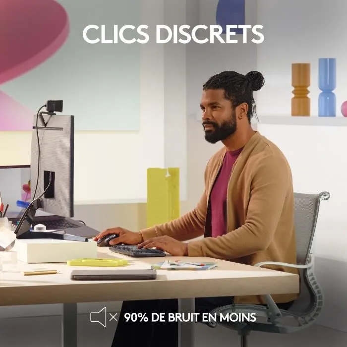 Logitech MX Master 3S Souris Sans Fil Bluetooth pour Mac, Gris Sideral, Ergonomique, Suivi sur Verre, Clics Silencieux, USB-C