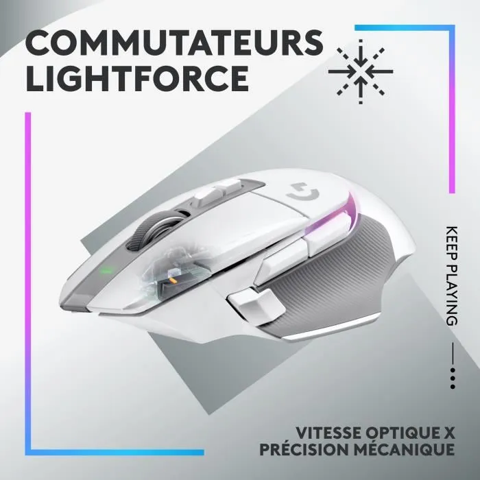 Logitech G G502 X Plus Souris Gamer Sans Fil - Blanc - Dernière Version de la Souris de Gaming la Plus Populaire