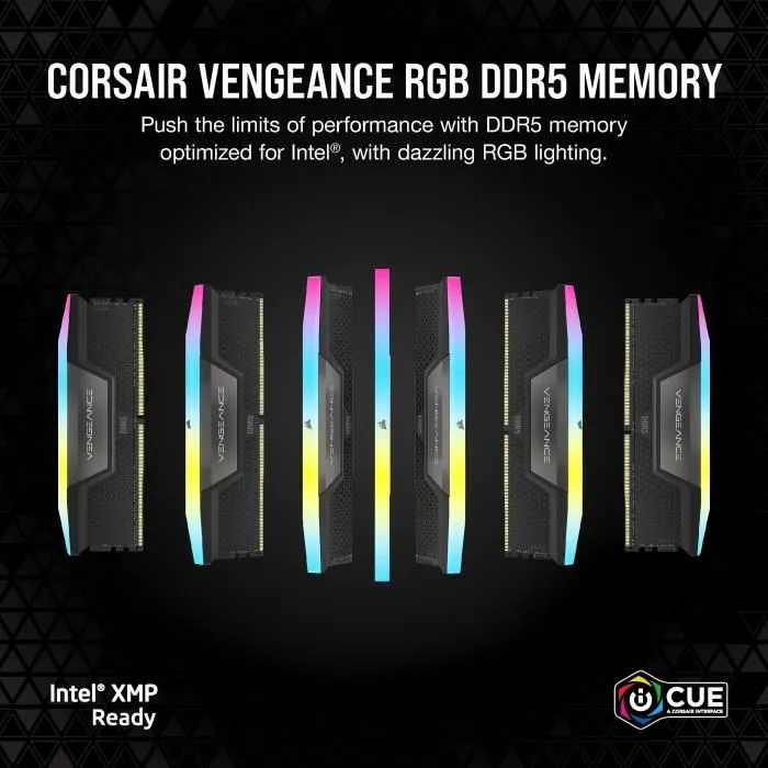 Corsair VENGEANCE RGB DDR5 32 Go (2x16 Go) 5200 MHz Noir