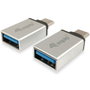 Equip 133473 Kit Adaptateur USB-C vers USB-A et Micro-USB, Charge et Synchronisation, Argent