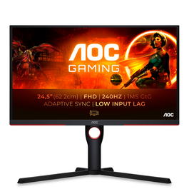 AOC 25G3ZM/BK Écran PC Gaming incurvé 25" Full HD 240Hz VA G-Sync Compatible HDR400 Noir