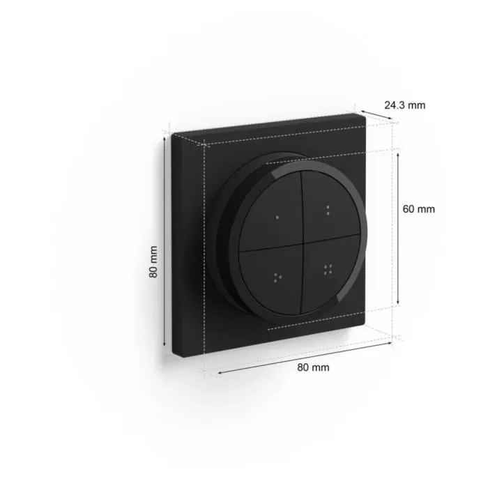 Philips Hue Télécommande Tap Dial Switch - Noir - Contrôle multipièces et variation de luminosité - Compatible Alexa - Pour intérieur Philips Hue Télécommande Tap Dial Switch - Noir - Contrôle multipièces et variation de luminosité - Compatible Alexa - Pour intérieur