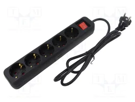 LANBERG Rallonge réseau 5 prises Schuko 1,5 m noir