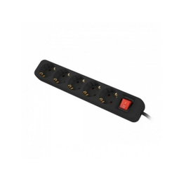 Lanberg Multiprise 5 Prises Schuko avec Protection, 1,5 m, Noir