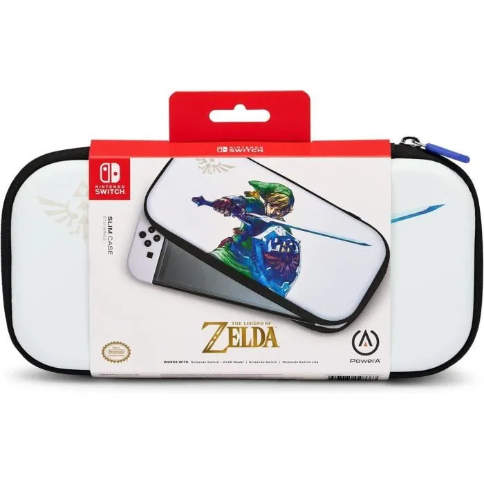 Power A Housse de protection Nintendo Switch Modèle OLED/Lite, Master Sword Defense, pour 10 cartes de jeu Power A Housse de protection Nintendo Switch Modèle OLED/Lite, Master Sword Defense, pour 10 cartes de jeu