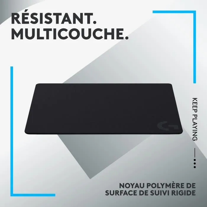 Logitech G G440 Tapis de souris gamer rigide avec surface optimisée pour capteurs - Noir - 340 x 280 x 5 mm