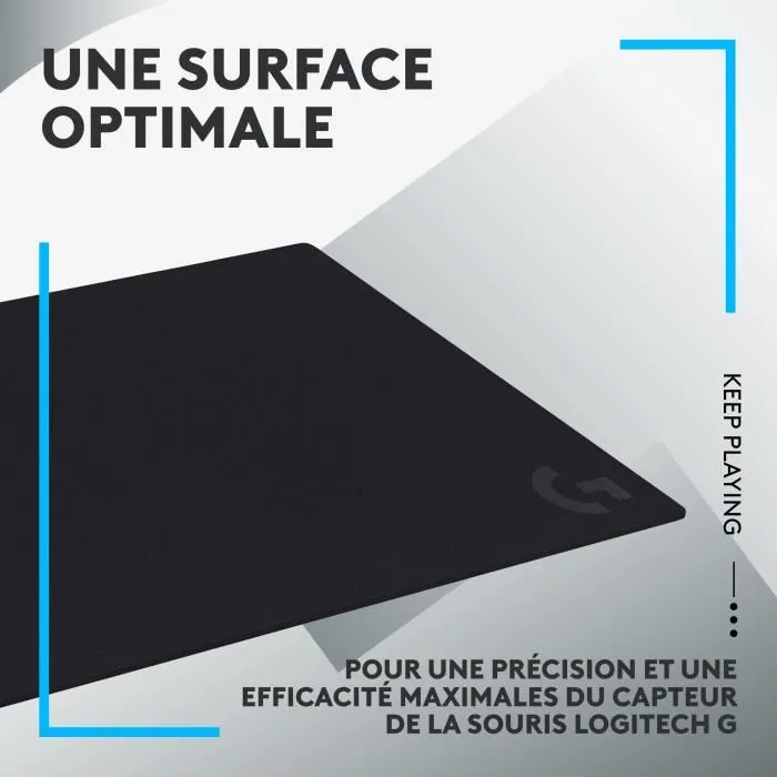 Logitech G640 - Tapis de souris gamer tissu grande taille 460 x 400 mm, 3 mm d'épaisseur - Noir - Optimisé pour PC et Mac Logitech G640 - Tapis de souris gamer tissu grande taille 460 x 400 mm, 3 mm d'épaisseur - Noir - Optimisé pour PC et Mac