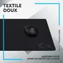 Logitech G640 - Tapis de souris gamer tissu grande taille 460 x 400 mm, 3 mm d'épaisseur - Noir - Optimisé pour PC et Mac