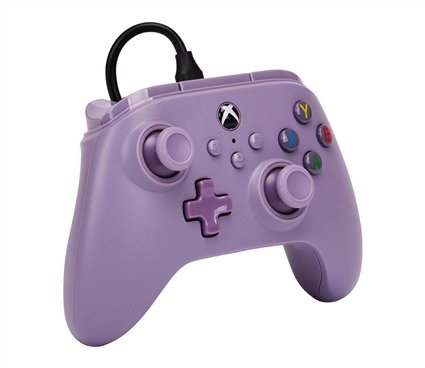 Power A XBGP0025-01 Manette Nanotech Câblée Compatible Xbox Series X|S, Xbox One et PC - Violet, Compacte avec Boutons Programmables