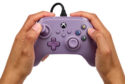 Power A XBGP0025-01 Manette Nanotech Câblée Compatible Xbox Series X|S, Xbox One et PC - Violet, Compacte avec Boutons Programmables