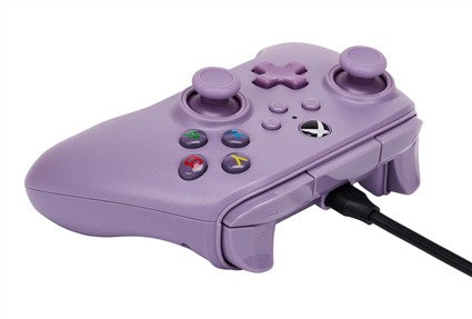 Power A XBGP0025-01 Manette Nanotech Câblée Compatible Xbox Series X|S, Xbox One et PC - Violet, Compacte avec Boutons Programmables